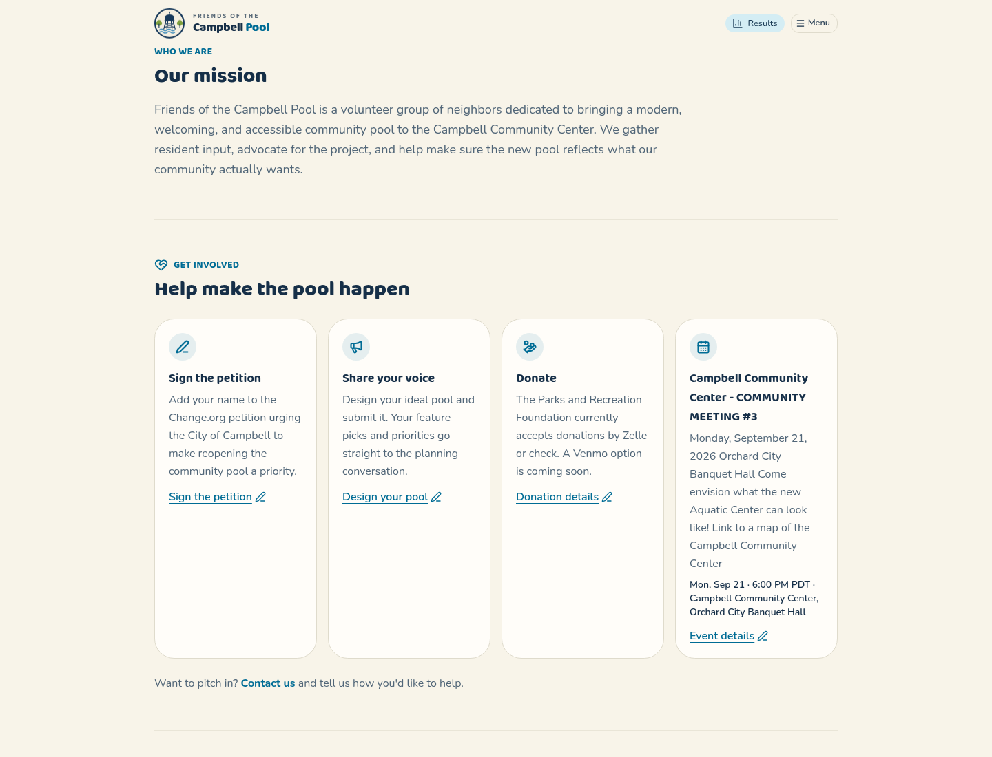 Project Information & Participation interface